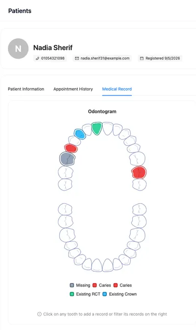 TeethEra patient odontogram